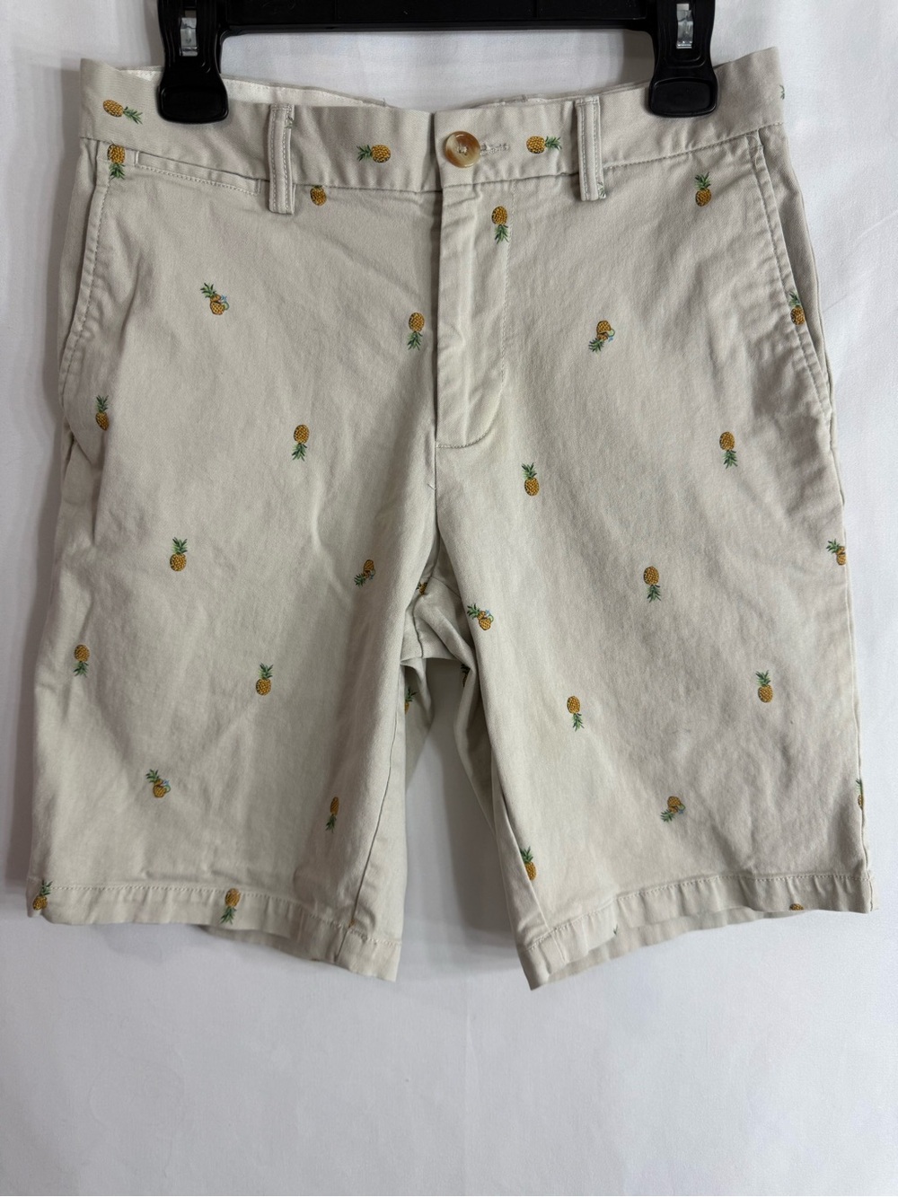Old Navy Ultimate Slim Built-In Flex Pineapple Embroidered Chino Shorts Men’s 29